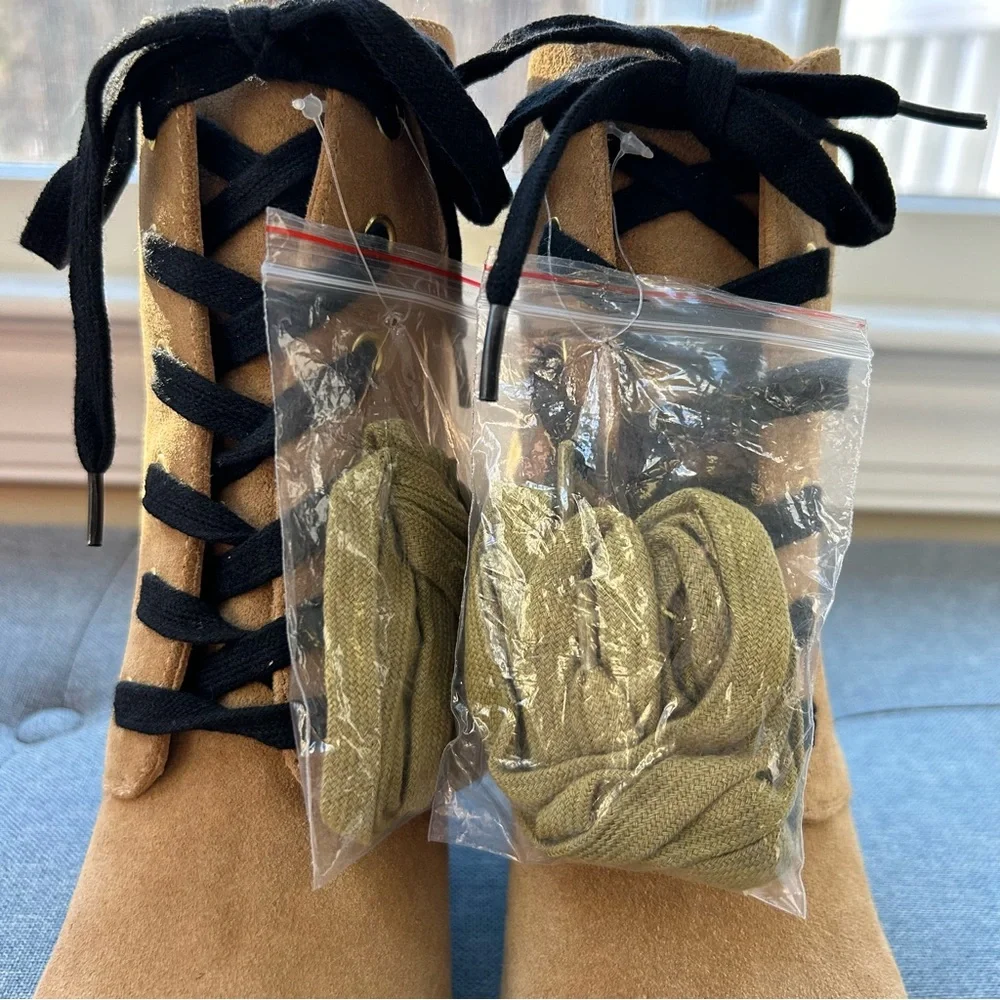 Kate Spade New York Saundra Suede Honey Wedged Boots - Picture 3 of 11
